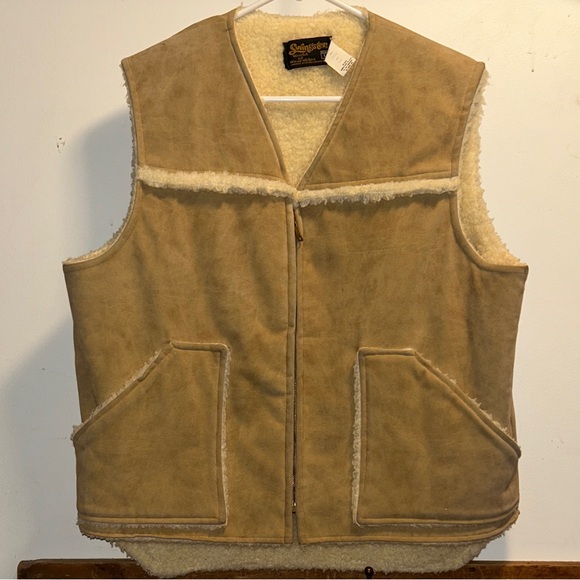 Swingster World of Wearables Other - Shearling-Lined Tan Vest for Men